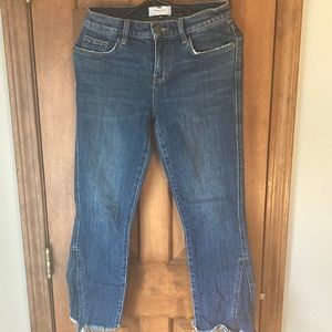 Current Elliot raw edge ankle jeans